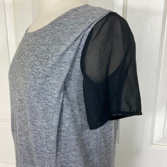 Armani Exchange women's layered tee soft wool jersey chiffon short sleeve top - Picture 7 of 11